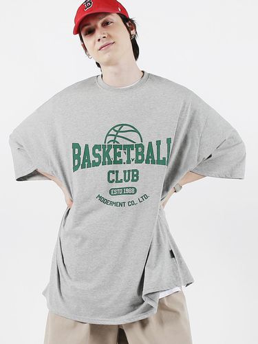 Basketball Oversized T-shirt_Melange Gray - Moderment - Modalova