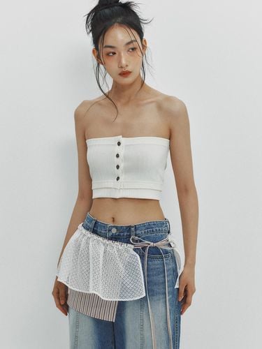 Ribbed Button Tube Top - MEENDERI - Modalova