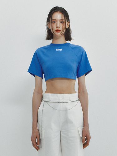 Back Lace Up Cropped Top - Blue - MEENDERI - Modalova