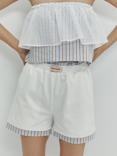 Stripe Layered Shorts - Sky Blue - MEENDERI - Modalova