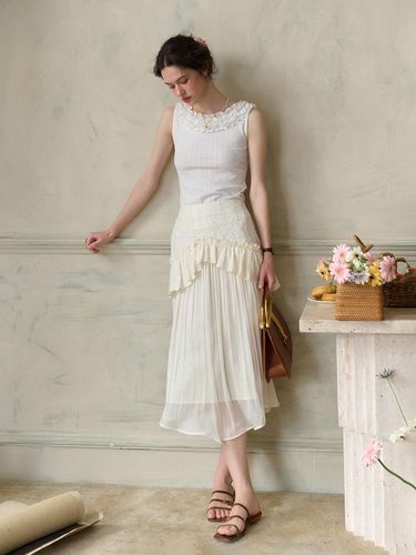 Double Splicing Ruffle Skirt - Simple Retro - Modalova