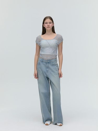 Sheer Two Way Top - Blue - SOFT SEOUL - Modalova