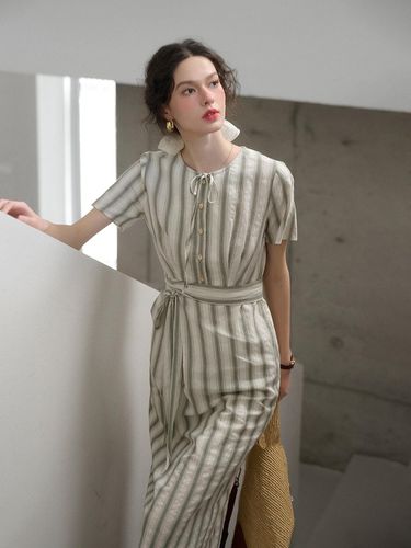 Commuter Style Striped Dress - Simple Retro - Modalova