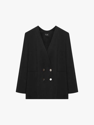 No Collar Button Detail Jacket - E.B.M (Edition by Michaa) - Modalova