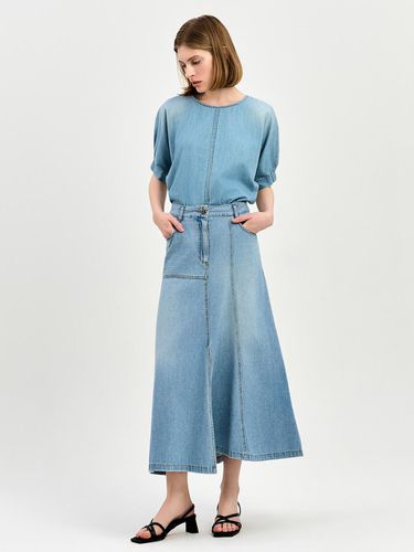 Out Pocket Denim Flare Long Skirt - E.B.M (Edition by Michaa) - Modalova