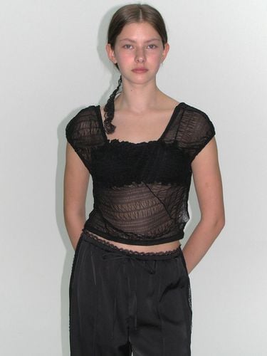 Sheer Two Way Top - Black - SOFT SEOUL - Modalova