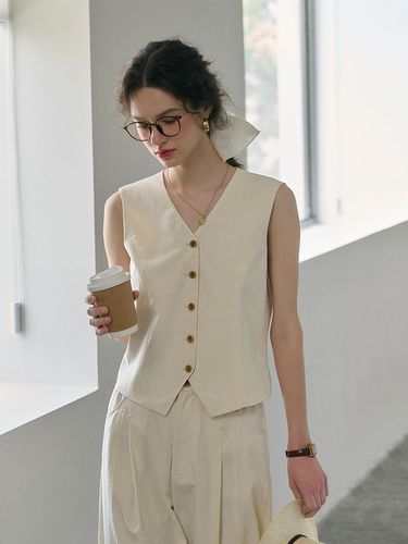 Casual Commuter Suit Sleeveless Top - Simple Retro - Modalova