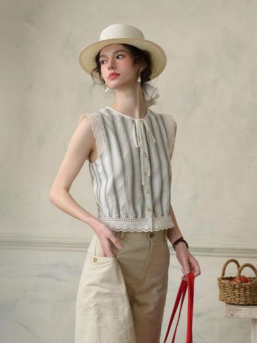 Sleeveless Stripe Blouse - Simple Retro - Modalova