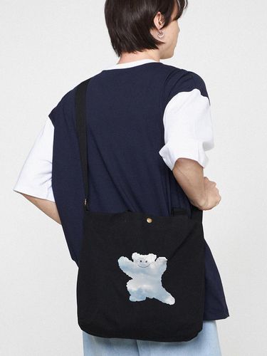 Big Cloud Bear Smile Two Way Eco Bag_Black - GRAVER - Modalova