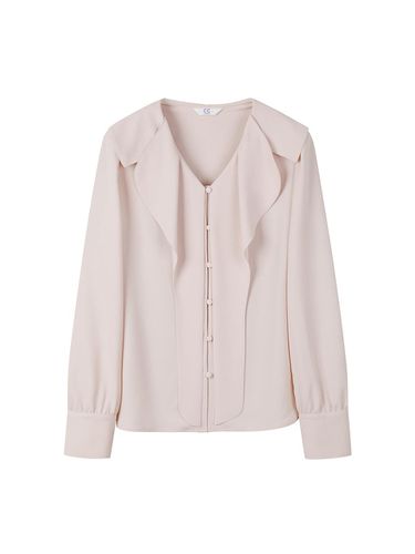 V-neck Ruffle Blouse - Light Pink - CC collect - Modalova