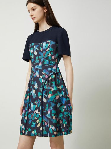 Textured Block Flower Dress - Navy - CC collect - Modalova