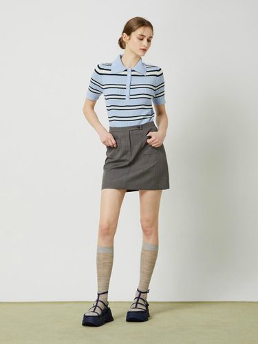 Stripe Collar Pullover - Blue - CC collect - Modalova