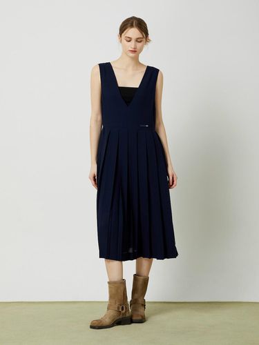 Pleated Sleeveless Dress - Navy - CC collect - Modalova