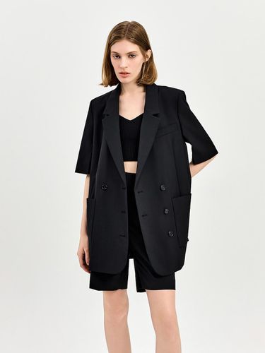 Tailored Double Button Semi Long Jacket - E.B.M (Edition by Michaa) - Modalova