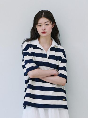 Stripe Collar T-shirt - YUPPE - Modalova