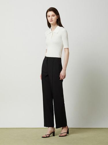 Stitch Detail Straight Fit Pants - Black - CC collect - Modalova