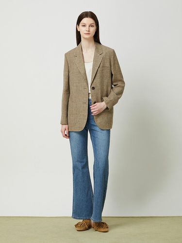 Linen Glen Check Single Jacket - Dark Beige - CC collect - Modalova