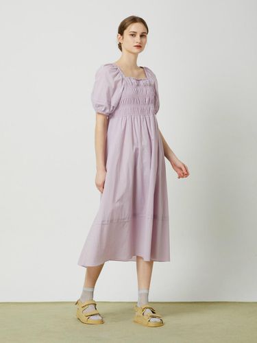 Square Neck Volume Smocked Dress - Light Violet - CC collect - Modalova