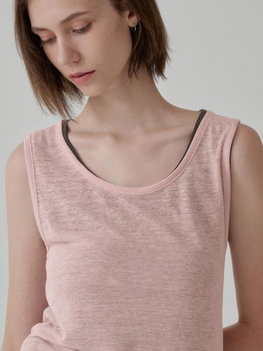 Linen Layered Sleeveless T-shirt (5 Color) - LAUATELIER - Modalova