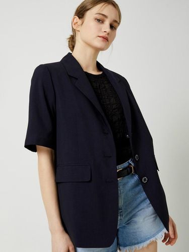 Half Sleeve Tailored Single Jacket - Navy - CC collect - Modalova