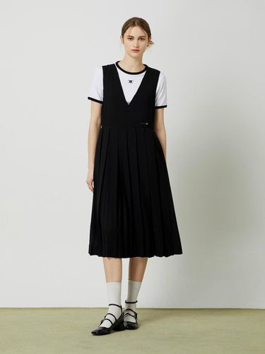 Pleated Sleeveless Dress - Black - CC collect - Modalova