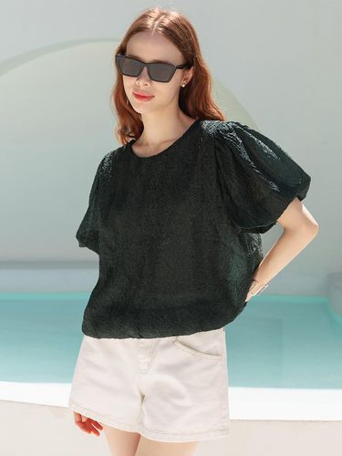 Wrinkle Puff Sleeve Blouse (4 Color) - JUARR - Modalova