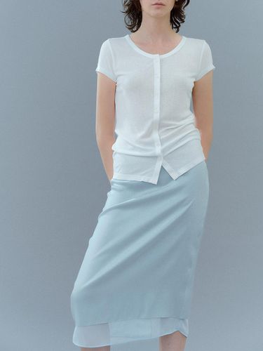 Layered Silky Skirt - Sky Blue - HESS - Modalova