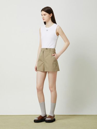 Cotton Blended High Rise Shorts - Khaki - CC collect - Modalova