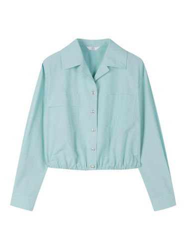 Open Collar Blouson Cropped Shirt - Mint - CC collect - Modalova