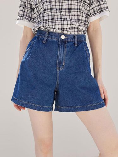 Pin Tuck Denim Shorts (2 Color) - JUARR - Modalova