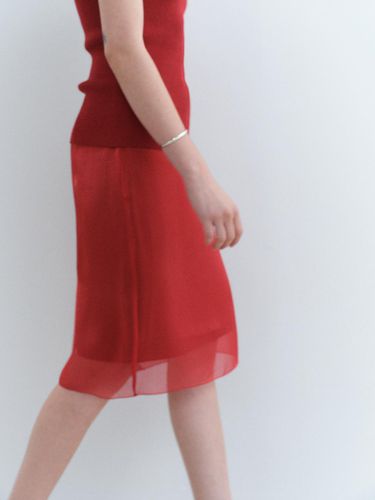 Organza Layered Skirt - Red - HESS - Modalova