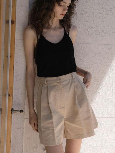 Mogo Linen Shorts Pants Beige - MOMET - Modalova