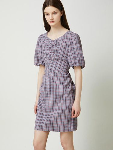 Shirred Voluminous Mini Dress - Checked Fabric - CC collect - Modalova