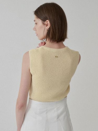 Summer Boucle Sleeveless Knit Top - LAUATELIER - Modalova