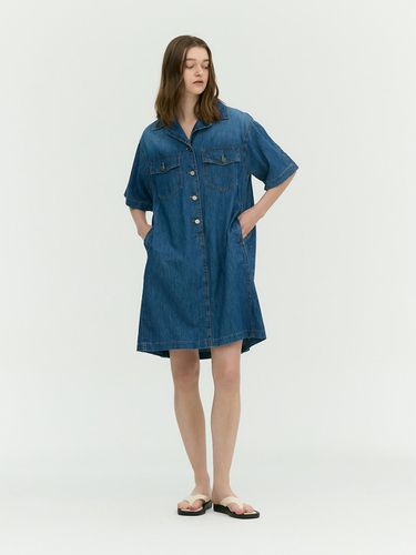 Oversized Blouse Denim Long Dress - E.B.M (Edition by Michaa) - Modalova