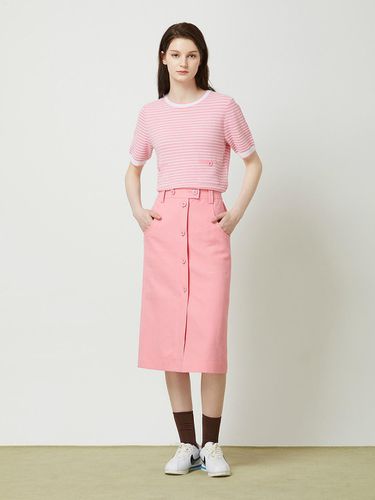 Button Point H-line Midi Skirt - Pink - CC collect - Modalova