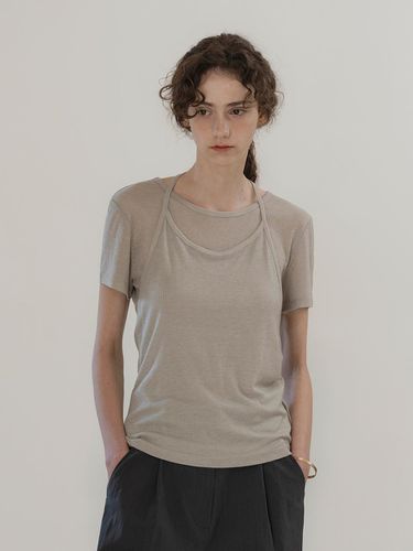 Holman Layered Set T-Shirt Gray - MOMET - Modalova