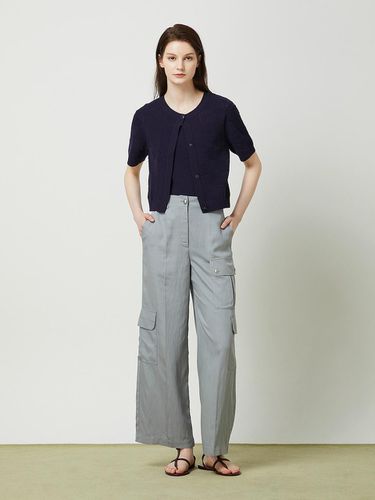 Pocket Asymmetrical Wide Cargo Pants - Dark Blue - CC collect - Modalova