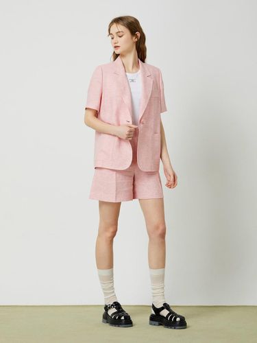 Half Sleeve Single Linen Jacket - Pink - CC collect - Modalova