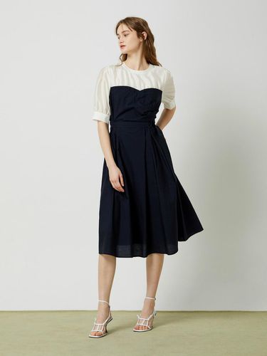 Textured Block Layered Dress - Navy - CC collect - Modalova