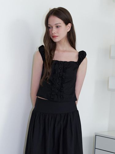 Frill Sleeveless Blouse Top_Black - KINDABABY - Modalova