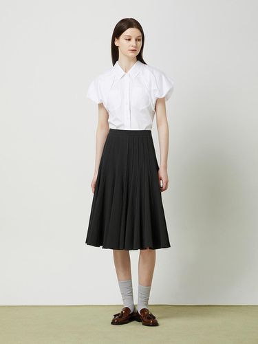 Pintuck Flared Skirt - Black - CC collect - Modalova