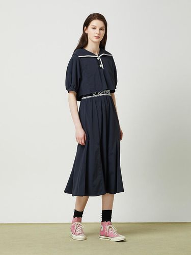 Knit Block Layered Dress - Navy - CC collect - Modalova