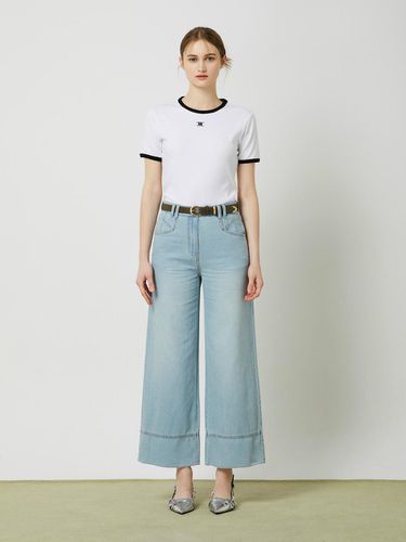 Washed Straight Denim Pants - Light Blue - CC collect - Modalova