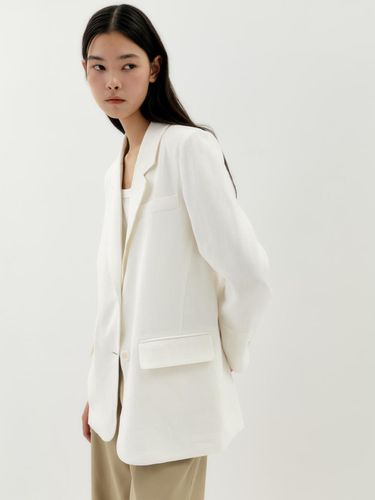 Linen Back Slit Jacket - MOMET - Modalova