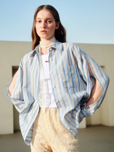 S Stripe Sleeve Detail Shirt - COQUET - Modalova