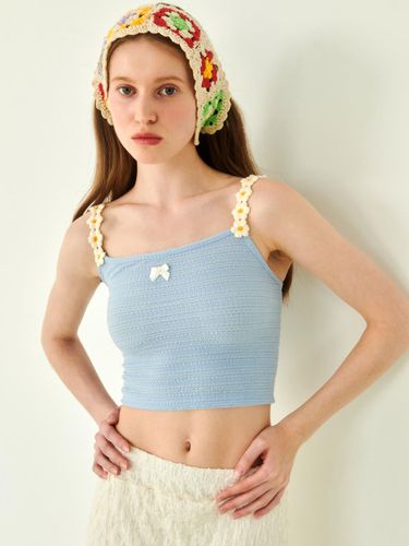 Daisy Sleeveless Ribbon Decoration Tank Top - COQUET - Modalova