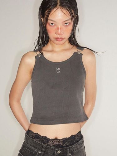 Suspender Crop Tank Top_Pigment Grey - NOTKNOWING - Modalova