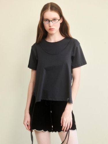 Layered Double T-shirt_Charcoal - COQUET - Modalova