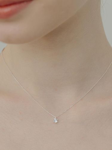 Silver925] WE012 Simple Crystal Cubic Necklace - TOU - Modalova